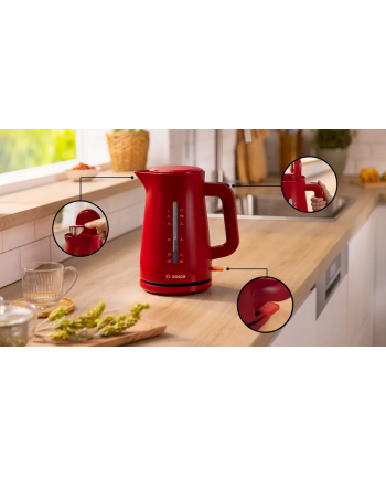 Bosch kettle MyMoment TWK3M124 (red, 2,400 watts, 1.7 liters)