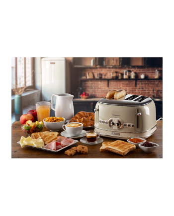 Ariete Vintage 4-slot toaster 156 (beige, 1,600 watts, for 4 slices of toast)