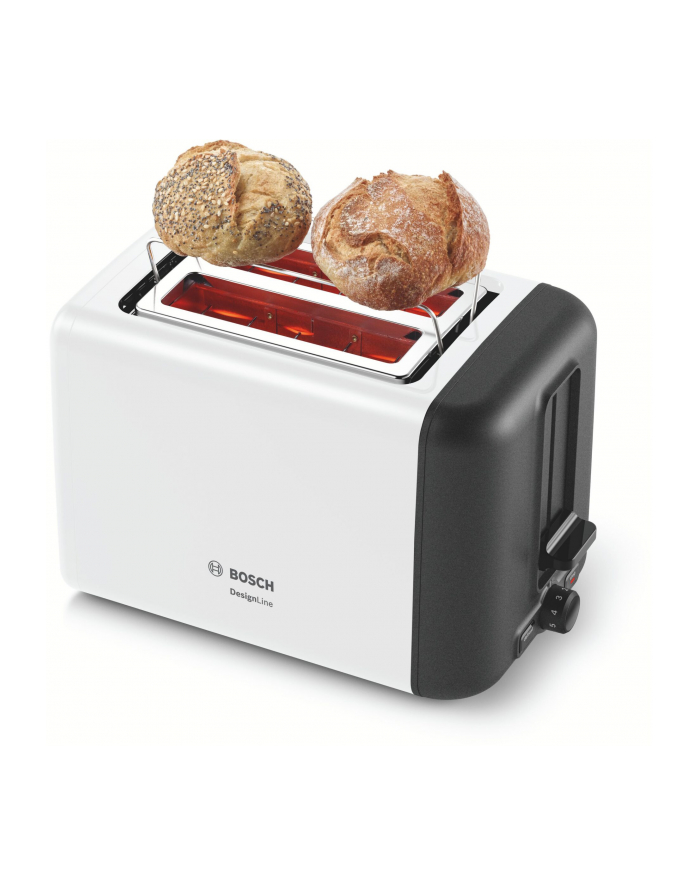 Bosch compact toaster DesignLine TAT3P421D-E (Kolor: BIAŁY/Kolor: CZARNY, 970 watts, for 2 slices of toast) główny