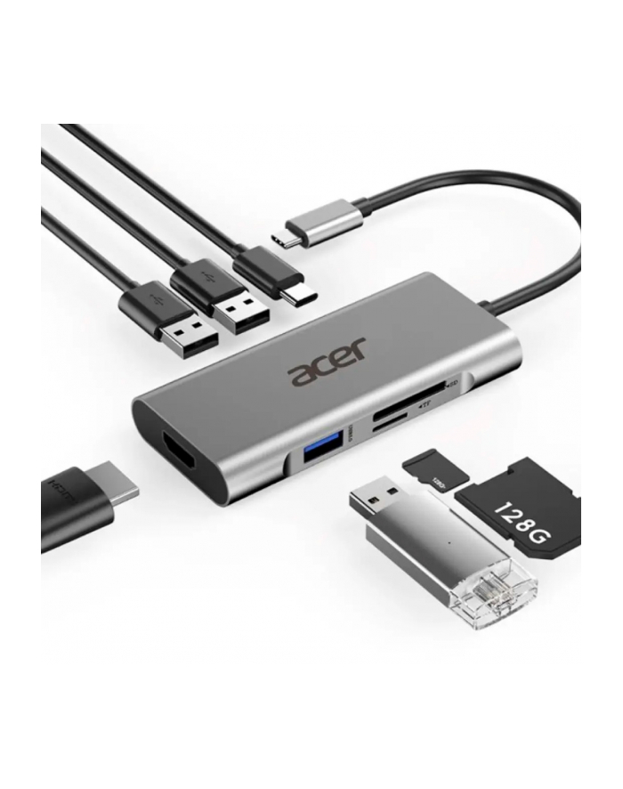 Acer 7-in-1 Mini Dock, docking station (silver, HDMI, USB-A, USB-C) główny