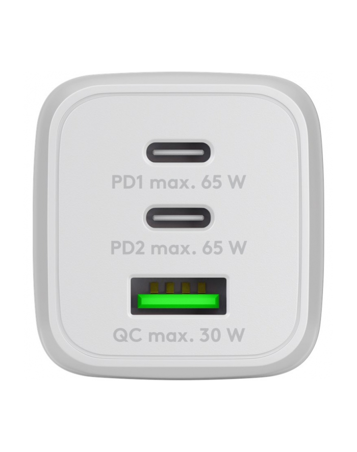 goobay USB-C fast charger Nano, PD, GaN, 65 watts (Kolor: BIAŁY, 1x USB-A, 2x USB-C PD, Charge 3.0) główny