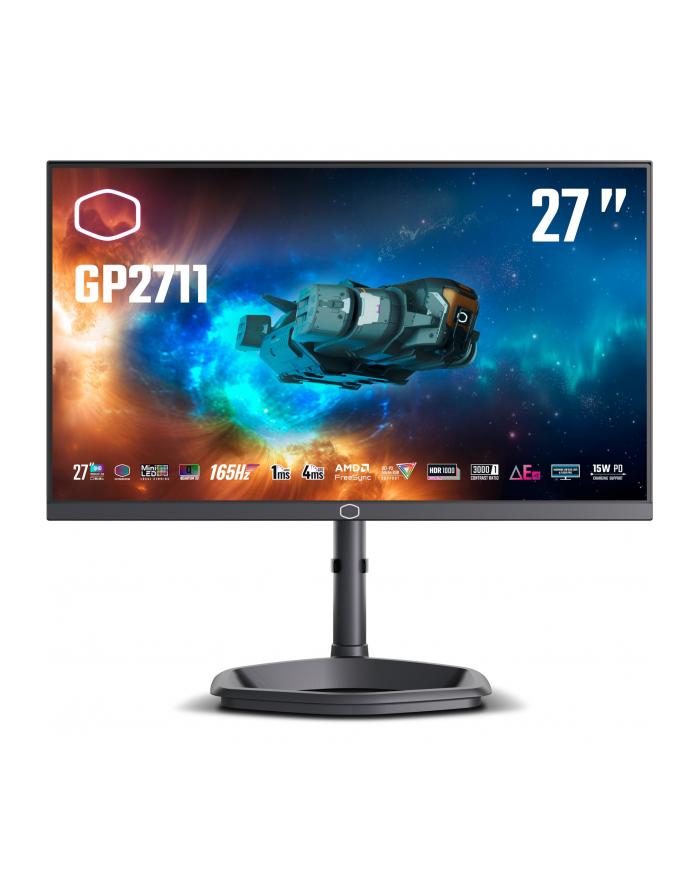 Cooler Master Tempest GP2711, gaming monitor - 27 - Kolor: CZARNY, QHD, VA, Mini LED, Quantum Dot, 165Hz panel główny