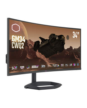 Cooler Master GM34-CWQ2, LED monitor - 34 - Kolor: CZARNY, UWQHD, VA, curved, quantum dot, 180Hz panel