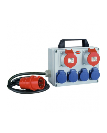 Brennenstuhl compact small power distributor BKV 2/4 T IP44, 6-way, power strip (grey/Kolor: CZARNY, 2 meters)