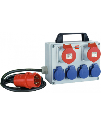 Brennenstuhl compact small power distributor BKV 2/4 T IP44, 6-way, power strip (grey/Kolor: CZARNY, 2 meters)