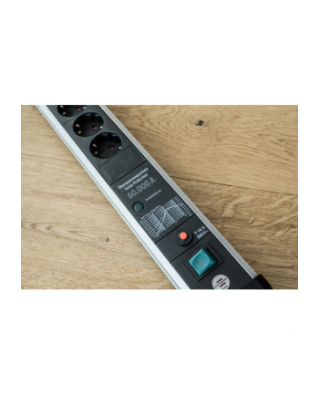 Brennenstuhl Premium-Pczerwonyect-Line 8-way power strip (Kolor: CZARNY/aluminium, 3 metres, 60,000A surge pczerwonyection)