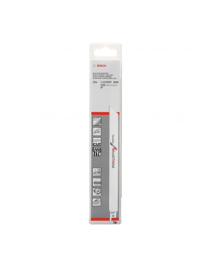 bosch powertools Bosch sabre saw blade S 1122 VF Flexible for Wood and Metal, 25 pieces (length 225 mm) główny