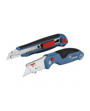 bosch powertools Bosch cutter knife set Professional, 2-piece, carpet knife (blue, for snap-off blades and trapezoidal blades)