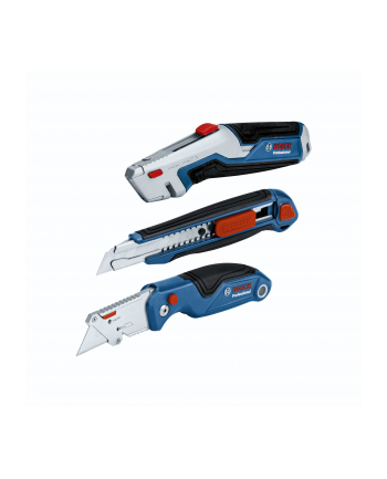 bosch powertools Bosch professional knife set, 3 pieces, carpet knife (blue, for snap-off blades and trapezoidal blades)