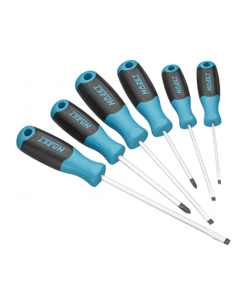 Hazet screwdriver set 811/6, 6-piece (blue/Kolor: CZARNY, non-slip HAZET 3-component handle)