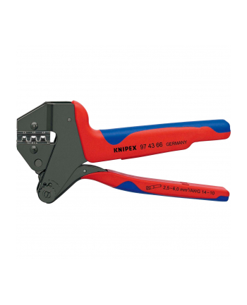 KNIPEX Crimping system pliers 97 43 66 EVO, crimping pliers (red/blue, for MC4 EVO 2 solar connectors)