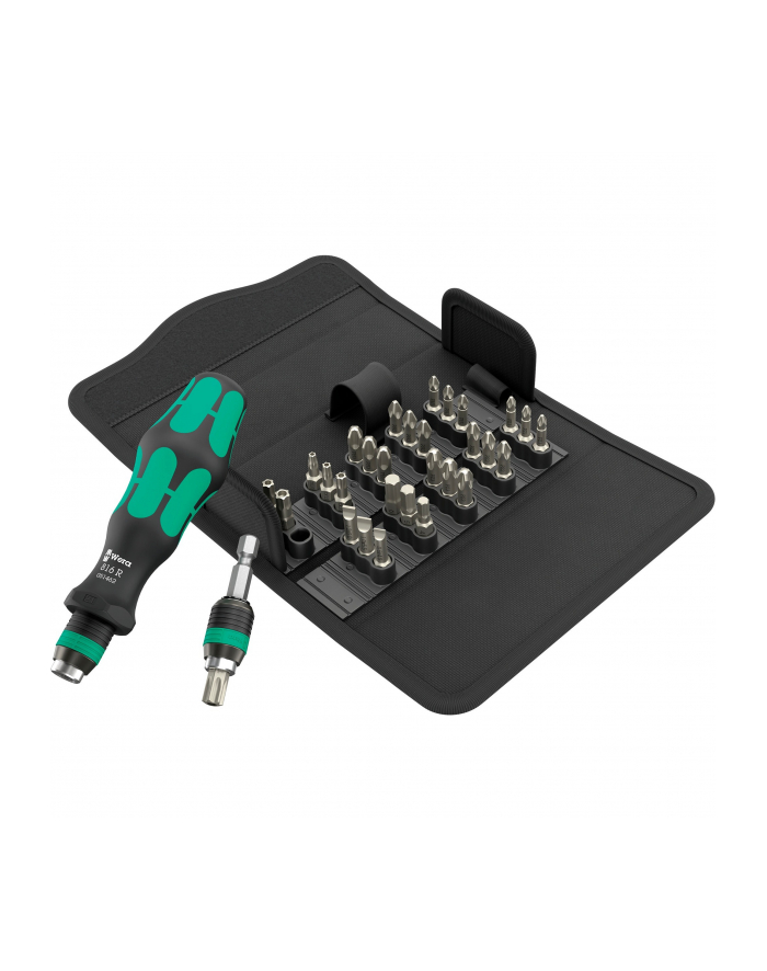 Wera Kraftform Kompakt 70 Universal, 32-piece, bit set (Kolor: CZARNY/green, 1/4, incl. plug-in handle) główny