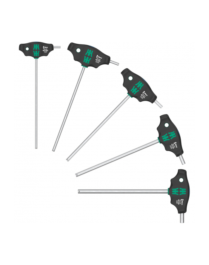 Wera 454/5 HF SHK Set 1 T-handle screwdriver, 5 pieces (Kolor: CZARNY/green, with holding function) główny