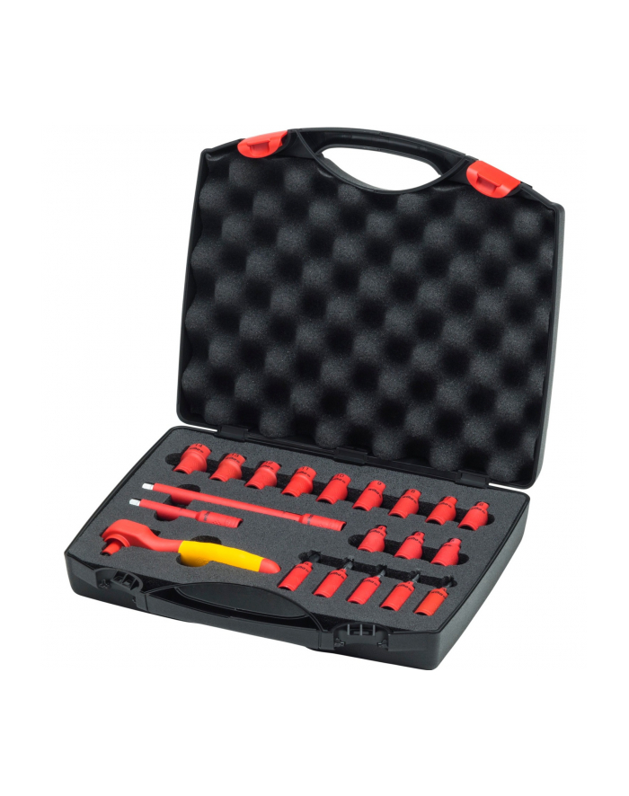 Wiha ratchet wrench set insulated, 1/4, socket wrench (red/yellow, 21 pieces, including case) główny