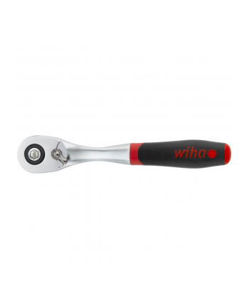 Wiha reversible ratchet 1/4, push button and ball lock (Kolor: CZARNY/red)