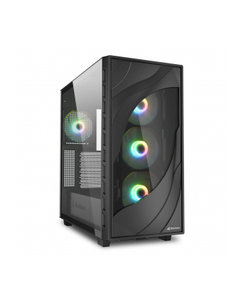 Sharkoon Rebel C80G RGB, tower case (Kolor: CZARNY, tempered glass)