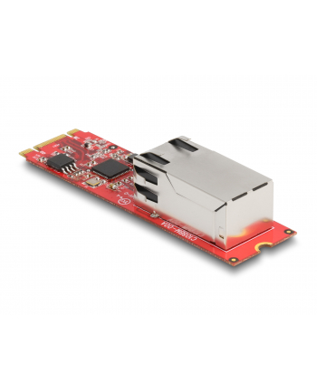 DeLOCK Converter M.2 Key B+M connector to 1 x RJ45 2.5 Gigabit LAN port horizontal, LAN adapter