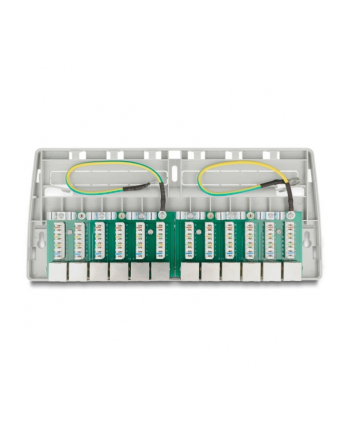 DeLOCK Mini Desktop Patch Panel 12 Port Cat.6a (grey)