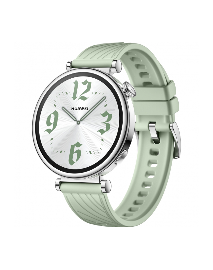 Smartphome Huawei Watch GT4 41mm (Aurora-B19FG), Smartwatch (silver/green, fluoroelastomer strap in green) główny