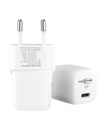 Ansmann Home Charger HC130PD-mini, 30 Watt, charger (Kolor: BIAŁY, 1x USB-C, GaN, PowerDelivery, Multisafe technology)