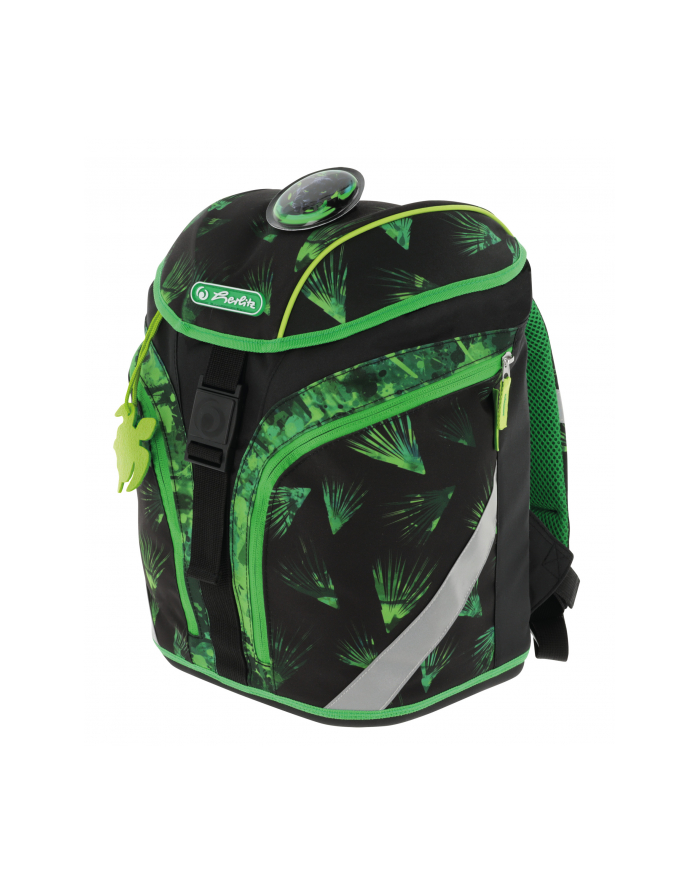 Herlitz primary school backpack SoftLight, school bag (Kolor: CZARNY/green, school pencil case with 16 parts, lazy bag, sports bag, 1x Velcro application, 1 felt pendant ''turtle'') główny