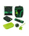 Herlitz primary school backpack SoftLight, school bag (Kolor: CZARNY/green, school pencil case with 16 parts, lazy bag, sports bag, 1x Velcro application, 1 felt pendant ''turtle'') - nr 21