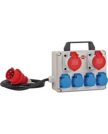 Brennenstuhl compact small power distributor BKV 2/4 T IP44, 6-way, power strip (grey/Kolor: CZARNY, 2 meters)