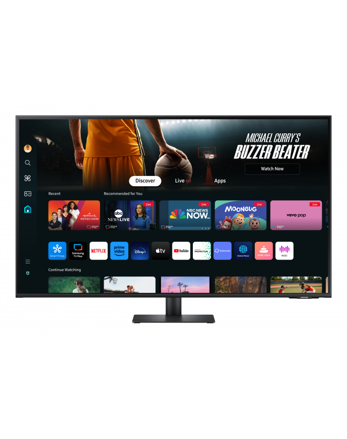 samsung Monitor 43 cale SMART M70D VA 3840x2160 UHD 16:9 2xHDMI 3xUSB 2.0 1xUSB-C (65W) 4ms 60Hz WiFi/BT głośniki płaski 2Yd2d główny