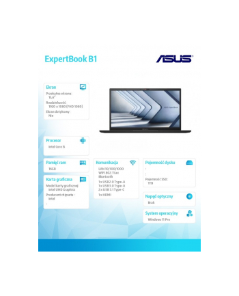 asus Notebook ExpertBook B1 B1502CVA-BQ1516X i5-1335U  16GB/1TB/W11Pro