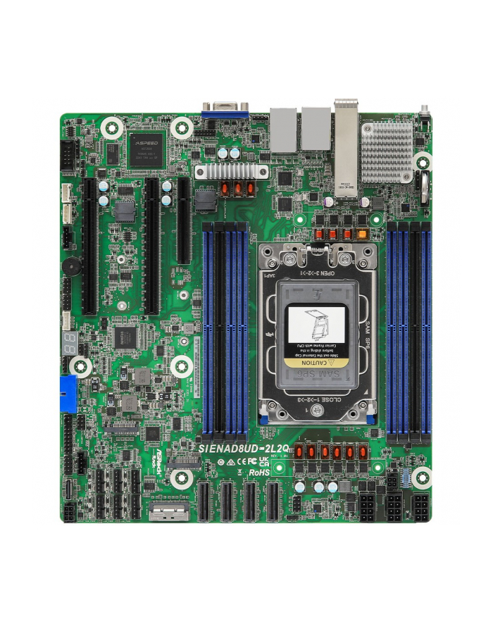 Płyta główna ASRock SIENAD8UD-2L2Q 1x SP6 AMD Epyc 8004 SoC (8xDIMM, SATA, 2xM2, 2xGbE, 2x25GbE, IPMI) główny