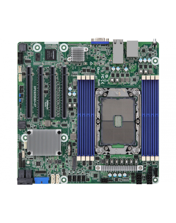 Płyta główna ASRock SPC621D8U-2T 1x LGA4189 Intel Xeon Scalable 3gen C621A (8xDIMM, SATA, 1xM2, 2x10GbE, IPMI) główny