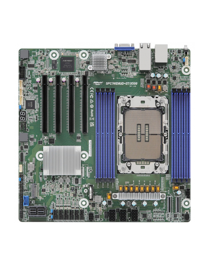 Płyta główna ASRock SPC741D8UD-2T/X550 1x LGA4677 Intel Xeon Scalable 3gen C741 (8xDIMM, SATA, 1xM2, 2x10GbE, IPMI) główny