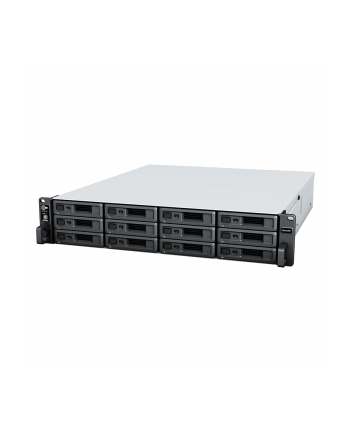 NAS Synology RS2423RP+; 2U RACK; 12x (35''; SATA HDD/25''; SATA HDD); AMD Ryzen V1780B; 8 GB DDR4 ECC UDIMM (max 32GB), 2x 1GbE RJ-45, 1x 10GbE RJ-45 nr 2