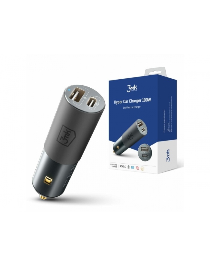 3mk Ładowarka samochodowa 100W 1xUSB-C+USB-A PD główny