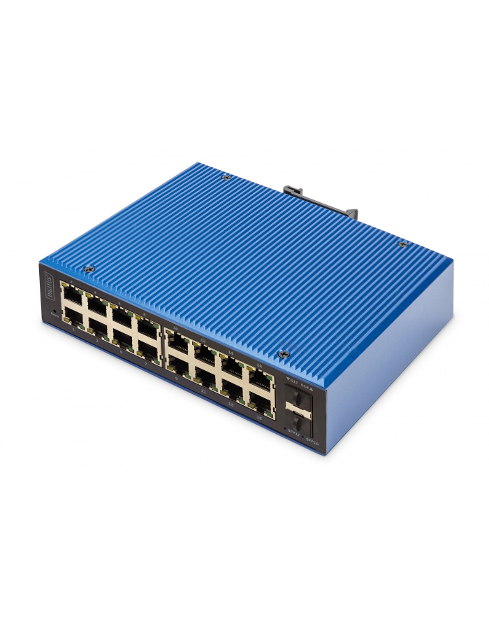 DIGITUS Przemysłowy, zarządzany przełącznik Gigabit Ethernet PoE, 16+2 porty, L2  DN-651159 główny