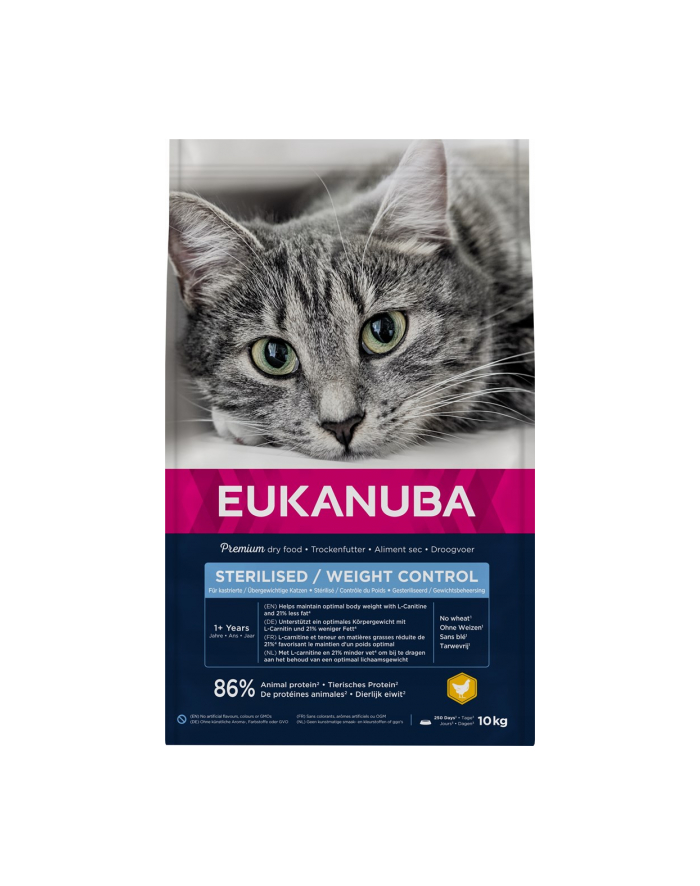 (wersja europejska)KANUBA Adult Sterilised/Weight Control Rich in chicken - sucha karma dla kota - 10 kg główny