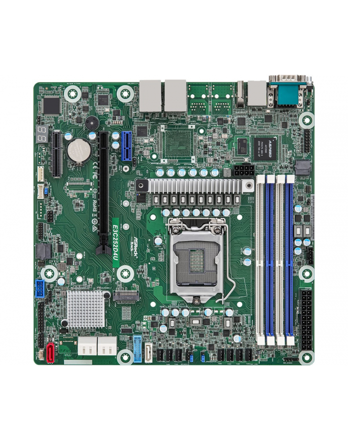 Płyta główna ASRock E3C252D4U 1x LGA1200 Intel Xeon E-23XX C252 (4xDIMM, SATA, 1xM2, 2x1GbE, IPMI) główny
