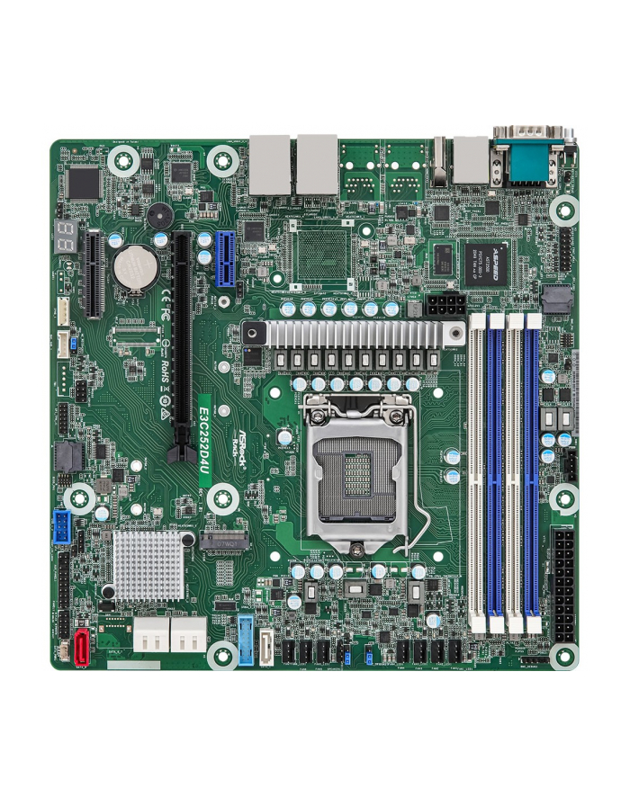 Płyta główna ASRock E3C252D4U 1x LGA1200 Intel Xeon E-23XX C252 (4xDIMM, SATA, 1xM2, 2x1GbE, IPMI) główny