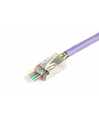 no name Wtyk RJ45 (8P8C) przelotowy, kat5e, ekranowany, AWG 26-24, opakowanie 100 szt