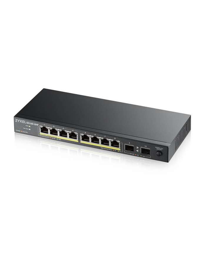 Switch Zyxel GS1100-10HP 10p PoE (PoE+: 8) 130W Unmanaged Gigabit główny