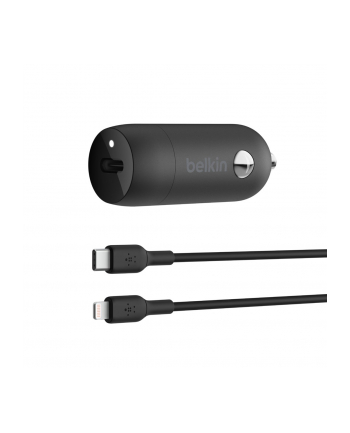 BELKIN ŁADOWARKA SAMOCHODOWA 30W USB-C, PD, PPS, CZARNA + KABEL LIGHTNING