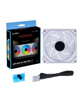 Lian Li UNI FAN SL-INF 140 ARGB Wentylator PWM z odwróconymi łopatkami - 140mm, biały