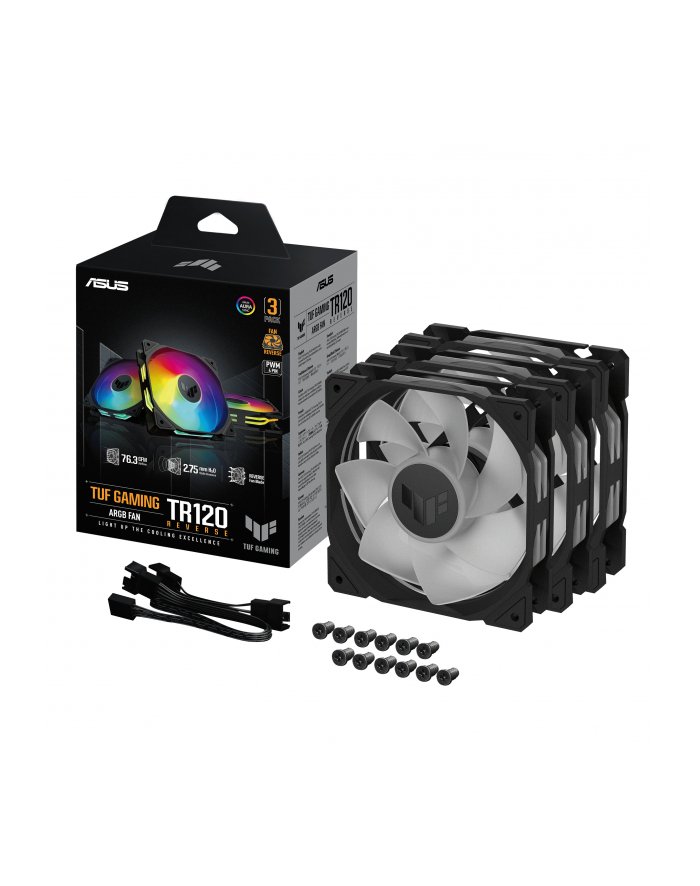 Wentylator Asus TUF GAMING TR120 FAN ARGB REVERSE BLACK 3IN1 120mm PWM główny