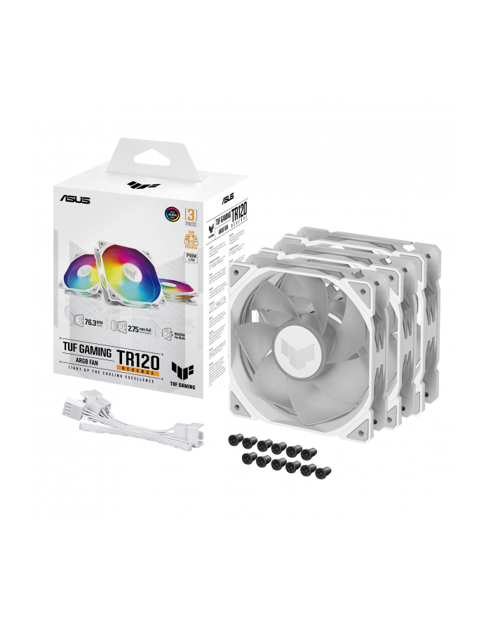 Wentylator Asus TUF GAMING TR120 FAN ARGB REVERSE WHITE 3IN1 120mm PWM główny