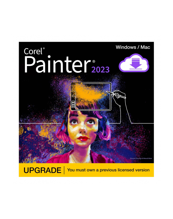 Licencja ESD Corel Painter 2023 aktualizacja 1 użytkownik Win Mac angielski niemiecki francuski główny