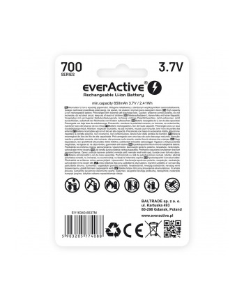 everactive Akumulator 16340 3,7V Li-ion 700 mAh micro USB