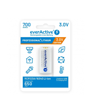 everactive Akumulator 16340 3V Li-ion 700 mAh micro USB nr 2