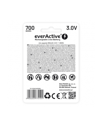 everactive Akumulator 16340 3V Li-ion 700 mAh micro USB