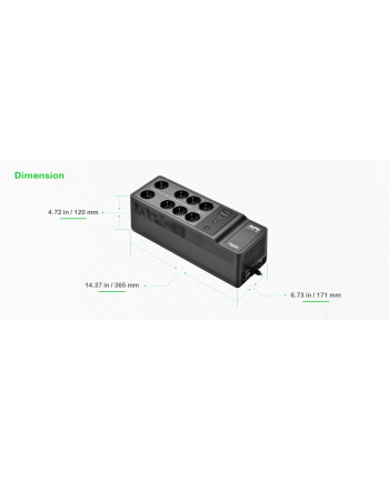 APC Back-UPS 1050VA 8 schuko outlets 230V USB Type-C and A charging ports