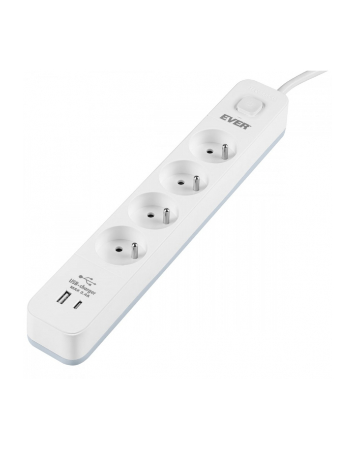 ever Listwa antyprzepięciowa PROTECT 4PL 1A1C USB T/LZ12-PRO015/1000 główny